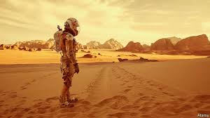 An astronaut on Mars
